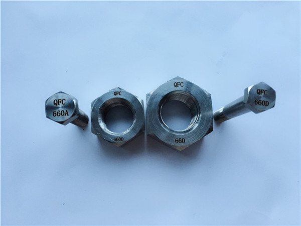 bulona dhe arra aliazh 660 hekëse, fasteners din1.4980